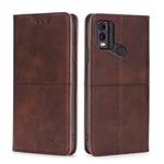 For Nokia C22 Cow Texture Magnetic Leather Phone Case(Dark Brown)