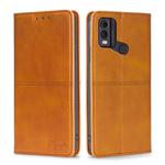 For Nokia C22 Cow Texture Magnetic Leather Phone Case(Light Brown)
