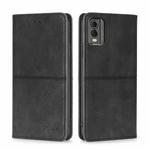 For Nokia C32 Cow Texture Magnetic Leather Phone Case(Black)