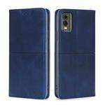 For Nokia C32 Cow Texture Magnetic Leather Phone Case(Blue)