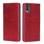For Nokia C32 Cow Texture Magnetic Leather Phone Case(Red)