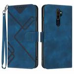 For OPPO A9 2020/A5 2020 Line Pattern Skin Feel Leather Phone Case(Royal Blue)