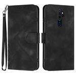 For OPPO A9 2020/A5 2020 Line Pattern Skin Feel Leather Phone Case(Black)