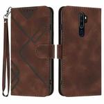 For OPPO A9 2020/A5 2020 Line Pattern Skin Feel Leather Phone Case(Coffee)
