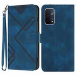 For OPPO A74 5G/A93 5G/A54 5G Line Pattern Skin Feel Leather Phone Case(Royal Blue)