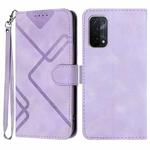 For OPPO A74 5G/A93 5G/A54 5G Line Pattern Skin Feel Leather Phone Case(Light Purple)