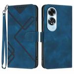 For OPPO A60 Line Pattern Skin Feel Leather Phone Case(Royal Blue)