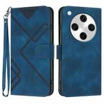 For OPPO Find X8 Pro Line Pattern Skin Feel Leather Phone Case(Royal Blue)