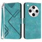 For OPPO Find X8 Pro Line Pattern Skin Feel Leather Phone Case(Light Blue)