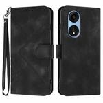 For OPPO A1 Pro / Reno8 T 5G Global Line Pattern Skin Feel Leather Phone Case(Black)