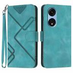 For OPPO A1 Pro / Reno8 T 5G Global Line Pattern Skin Feel Leather Phone Case(Light Blue)