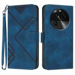 For OPPO Find X6 Line Pattern Skin Feel Leather Phone Case(Royal Blue)