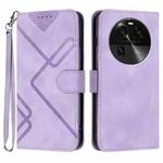 For OPPO Find X6 Line Pattern Skin Feel Leather Phone Case(Light Purple)