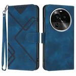For OPPO Find X6 Pro Line Pattern Skin Feel Leather Phone Case(Royal Blue)