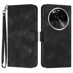 For OPPO Find X6 Pro Line Pattern Skin Feel Leather Phone Case(Black)