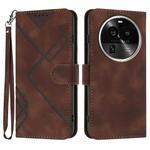 For OPPO Find X6 Pro Line Pattern Skin Feel Leather Phone Case(Coffee)