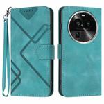 For OPPO Find X6 Pro Line Pattern Skin Feel Leather Phone Case(Light Blue)