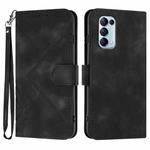 For OPPO Reno5 4G / 5G / Find X3 Lite Line Pattern Skin Feel Leather Phone Case(Black)