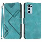 For OPPO Reno5 4G / 5G / Find X3 Lite Line Pattern Skin Feel Leather Phone Case(Light Blue)