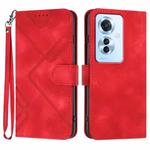 For OPPO Reno11 F / F25 Pro Line Pattern Skin Feel Leather Phone Case(Red)