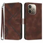 For OPPO A5 Pro 5G Line Pattern Skin Feel Leather Phone Case(Coffee)