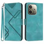 For OPPO A5 Pro 5G Line Pattern Skin Feel Leather Phone Case(Light Blue)
