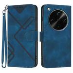 For OPPO Find X8 Ultra Line Pattern Skin Feel Leather Phone Case(Royal Blue)