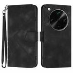 For OPPO Find X8 Ultra Line Pattern Skin Feel Leather Phone Case(Black)
