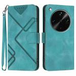 For OPPO Find X8 Ultra Line Pattern Skin Feel Leather Phone Case(Light Blue)