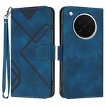 For OPPO Find X8s Line Pattern Skin Feel Leather Phone Case(Royal Blue)