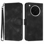 For OPPO Find X8s Line Pattern Skin Feel Leather Phone Case(Black)