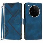 For OPPO Find X8s+ Line Pattern Skin Feel Leather Phone Case(Royal Blue)