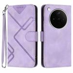 For OPPO Find X8s+ Line Pattern Skin Feel Leather Phone Case(Light Purple)