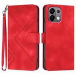 For OPPO K13 5G Line Pattern Skin Feel Leather Phone Case(Red)