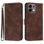 For OPPO K13 5G Line Pattern Skin Feel Leather Phone Case(Coffee)