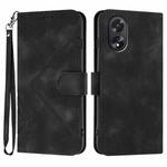 For OPPO A38 /  A18 Line Pattern Skin Feel Leather Phone Case(Black)