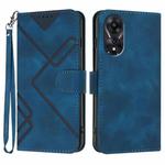 For OPPO A78 5G / A1x Line Pattern Skin Feel Leather Phone Case(Royal Blue)