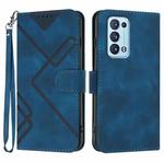 For OPPO Reno6 Pro+ 5G Line Pattern Skin Feel Leather Phone Case(Royal Blue)
