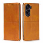 For Honor X50i 5G / 9 Lite Cow Texture Magnetic Leather Phone Case(Light Brown)