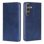 For Samsung Galaxy S24 5G Cow Texture Magnetic Leather Phone Case(Blue)