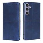 For Samsung Galaxy S24+ 5G Cow Texture Magnetic Leather Phone Case(Blue)