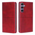 For Samsung Galaxy S24+ 5G Cow Texture Magnetic Leather Phone Case(Red)