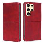 For Samsung Galaxy S24 Ultra 5G Cow Texture Magnetic Leather Phone Case(Red)