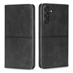 For Samsung Galaxy M55 5G Cow Texture Magnetic Leather Phone Case(Black)