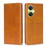 For OnePlus Nord CE 3 Lite 5G Cow Texture Magnetic Leather Phone Case(Light Brown)