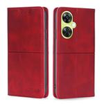 For OnePlus Nord CE 3 Lite 5G Cow Texture Magnetic Leather Phone Case(Red)