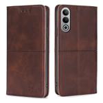 For OnePlus Nord CE4 Cow Texture Magnetic Leather Phone Case(Dark Brown)