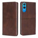 For OnePlus Nord CE 4 Lite 5G Cow Texture Magnetic Leather Phone Case(Dark Brown)