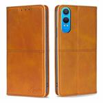 For OnePlus Nord CE 4 Lite 5G Cow Texture Magnetic Leather Phone Case(Light Brown)