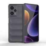 For Xiaomi Redmi Note 12 Turbo Magic Shield TPU + Flannel Phone Case(Dark Grey)